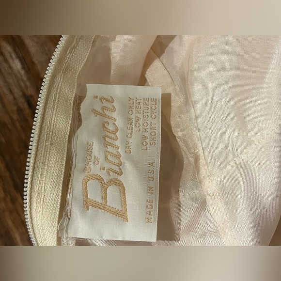 VTG House of Bianchi Tiered Lace Boho Tear Drop Layered Wedding Flapper Dress S - Picture 11 of 11